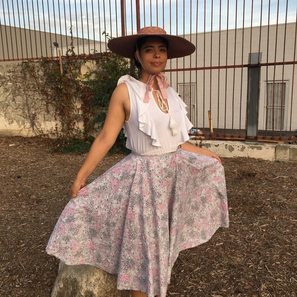 VINTAGE 50s HANDMADE SKIRT WITH POCKET - Picture 9 of 15